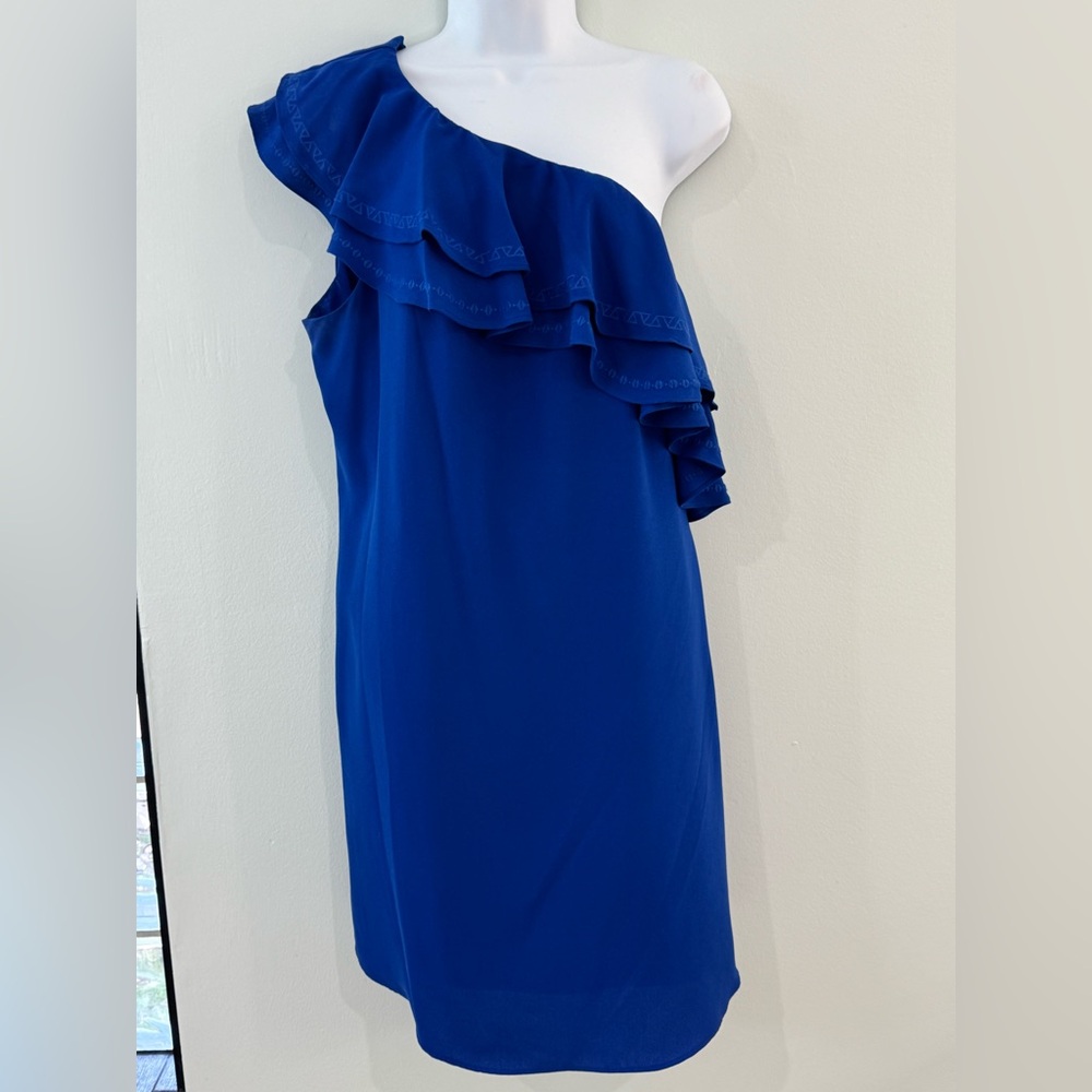 Royal Blue off shoulder sheath dress
